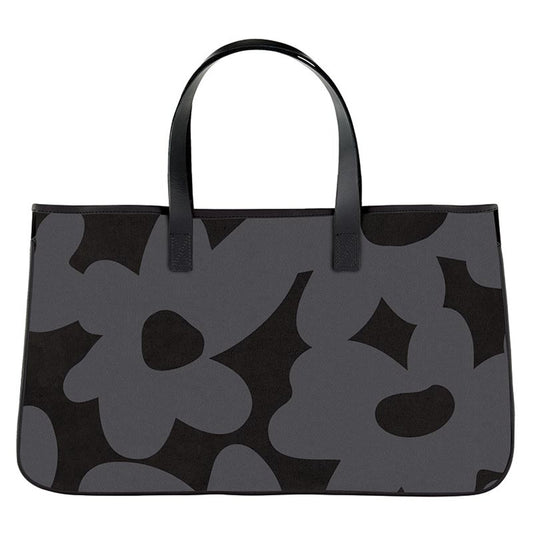 Canvas Grey Flower Tote