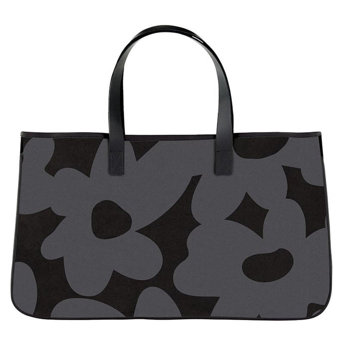 Canvas Grey Flower Tote