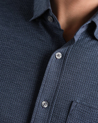 Commuter® Seersucker Button Down in Navy Chambray