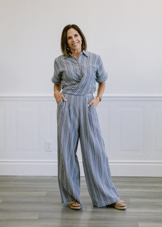 100% Organic Cotton Stripe Trousers