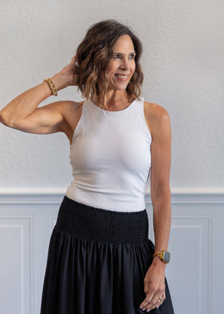 Maria Second Skin Tank Top in White