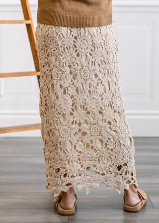 Floral Crochet Midi Skirt