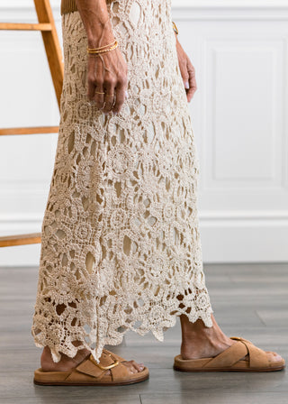 Floral Crochet Midi Skirt