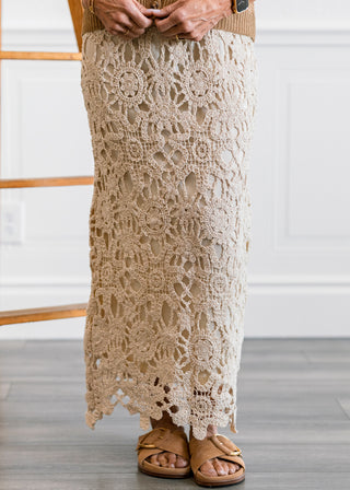 Floral Crochet Midi Skirt