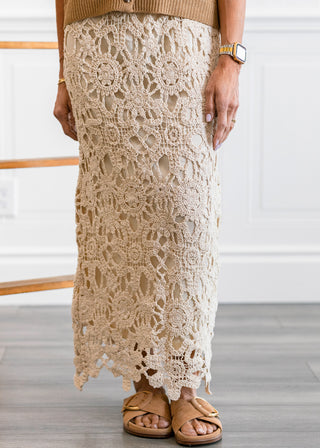 Floral Crochet Midi Skirt