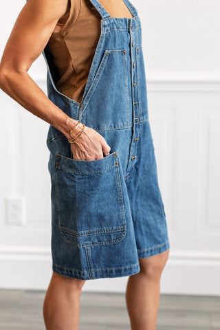 Front Button Denim Romper