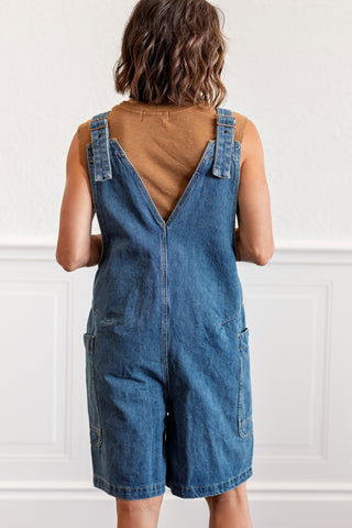 Front Button Denim Romper