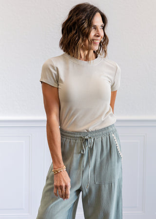 Classic Ribbed T-Shirt in Natural