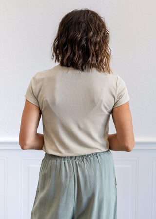 Classic Ribbed T-Shirt in Natural