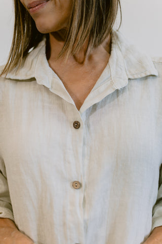 Italian Linen Button Front Dress