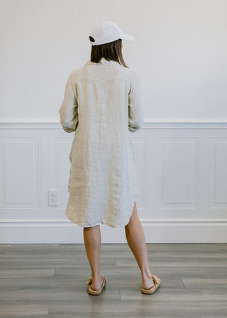 Italian Linen Button Front Dress