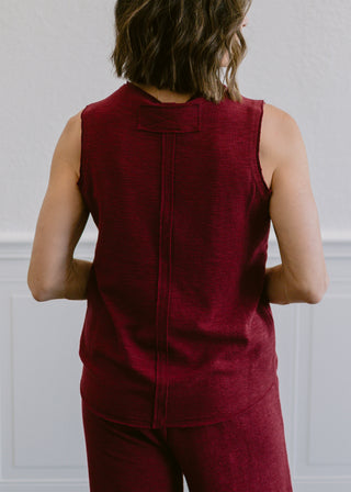 Slub Tank & Pant Set in Cabernet