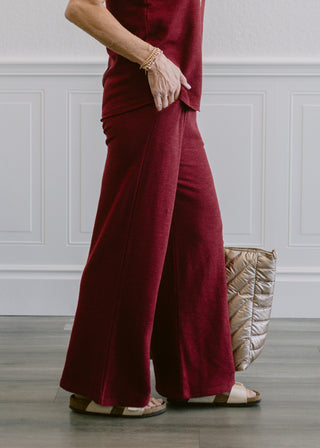 Slub Tank & Pant Set in Cabernet