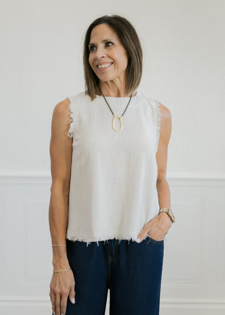 Linen Blend Sleeveless Top