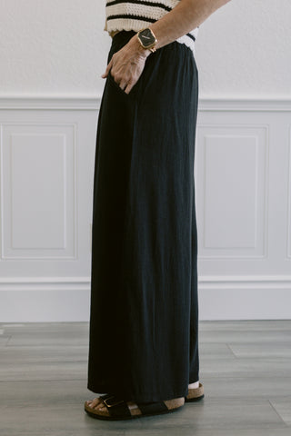 Linen Blend Wide Leg Pants
