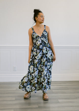 Floral Maxi Dress in Blue