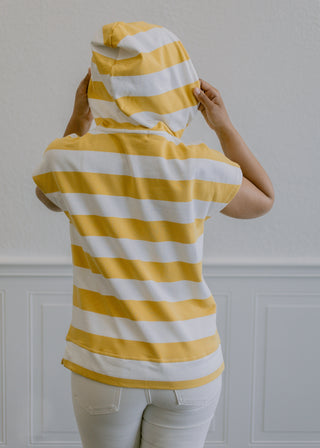 Thick Stripe Yellow Hoodie Tee