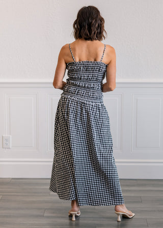 Gingham Maxi Dress in Black