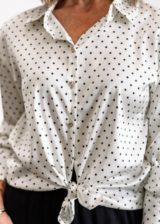 Polka Dot Satin Shirt
