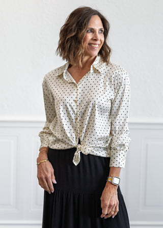 Polka Dot Satin Shirt