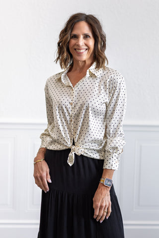 Polka Dot Satin Shirt