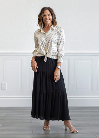 Polka Dot Satin Shirt