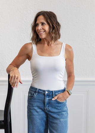 Signature Second Skin Tank Top in White