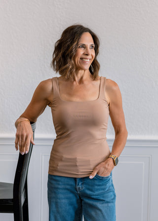 Signature Second Skin Tank Top in Almond