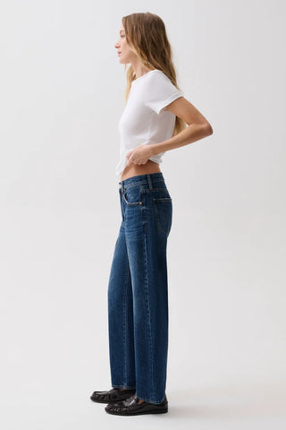 Pistola Lexi Mid Rise Bowed Straight Jeans in Moonwave