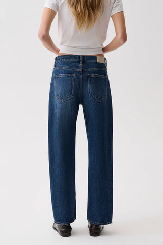 Pistola Lexi Mid Rise Bowed Straight Jeans in Moonwave