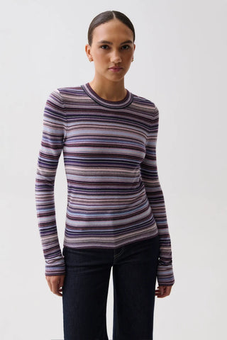 Pistola Madison Long Sleeve Stripe Crew Neck Tee