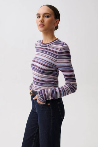 Pistola Madison Long Sleeve Stripe Crew Neck Tee