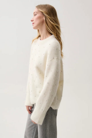 Pistola Luna Embellished Sweater - Winter White