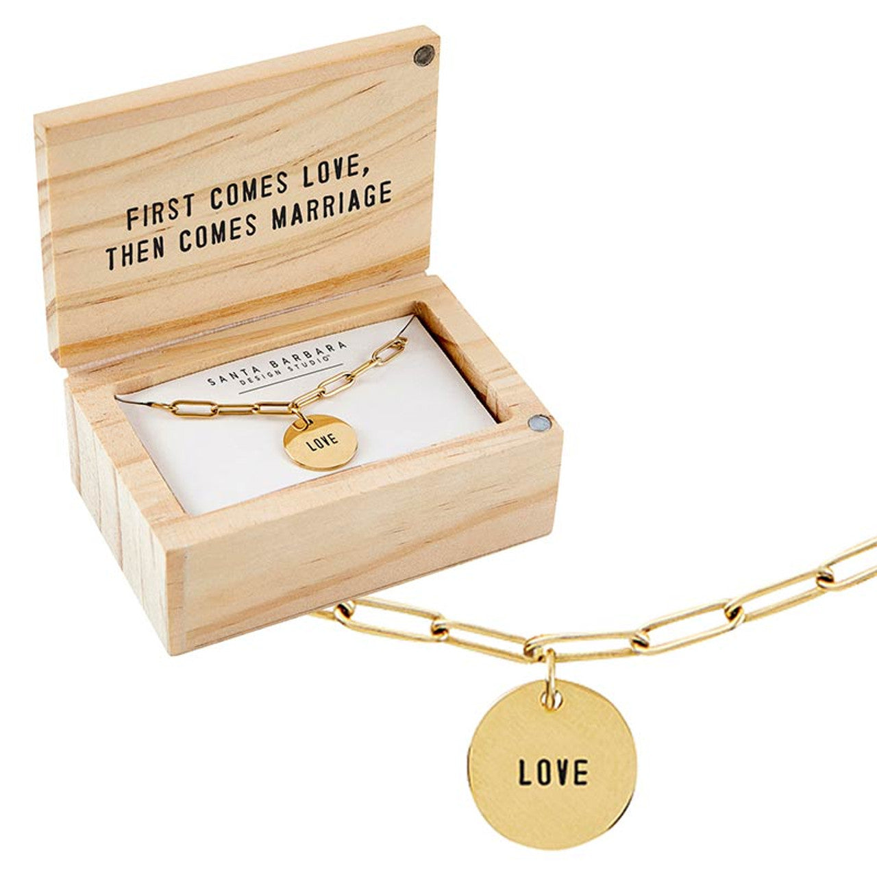 Love Charm Link Chain Necklace