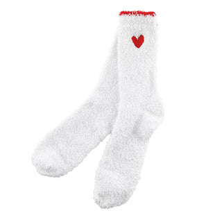 Cozy Sock Ornament in White/Red