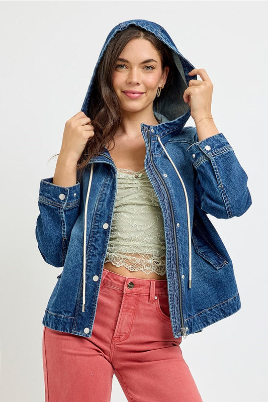 Raglan Sleeve Jacket with Hood