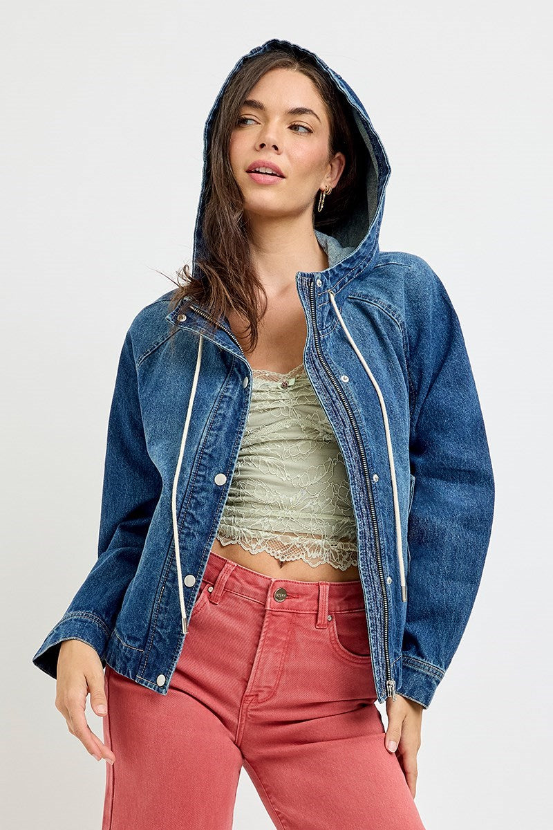Raglan Sleeve Jacket with Hood