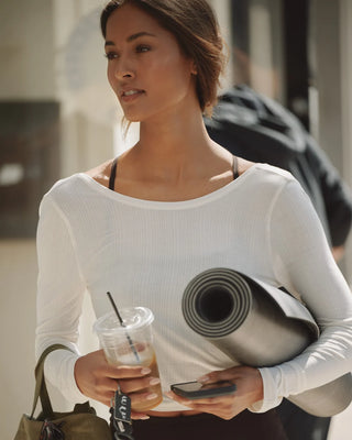 Rhone® Featherweight Rib Twist Top in Off White