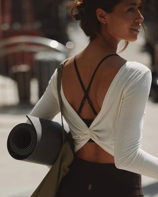 Rhone® Featherweight Rib Twist Top in Off White