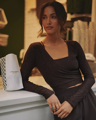 Rhone® Atmosphere Wrap Top in Dark Espresso