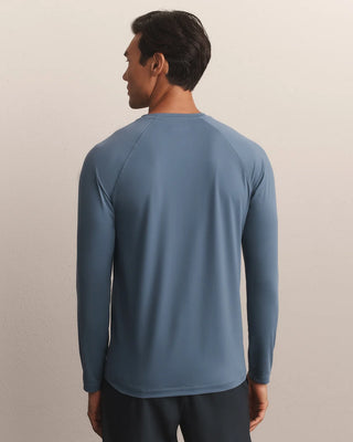The Reign Long Sleeve in Shadow Blue – Men's Performance Shirt by Rhone