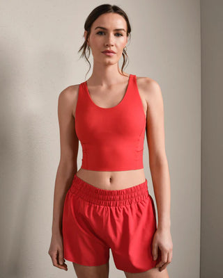 Revive Scoop Longline Bra in Cabana Red