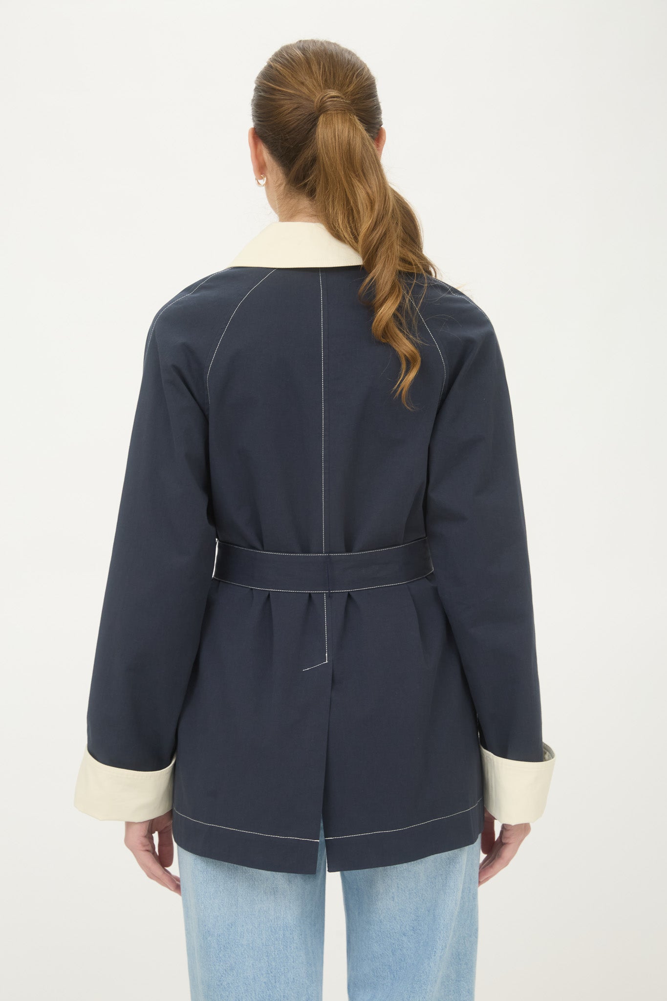 Navy Jacket with Belt