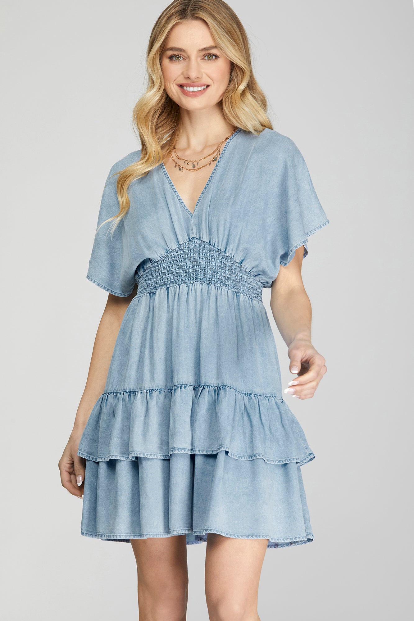 Tencel Smock Waist Dress