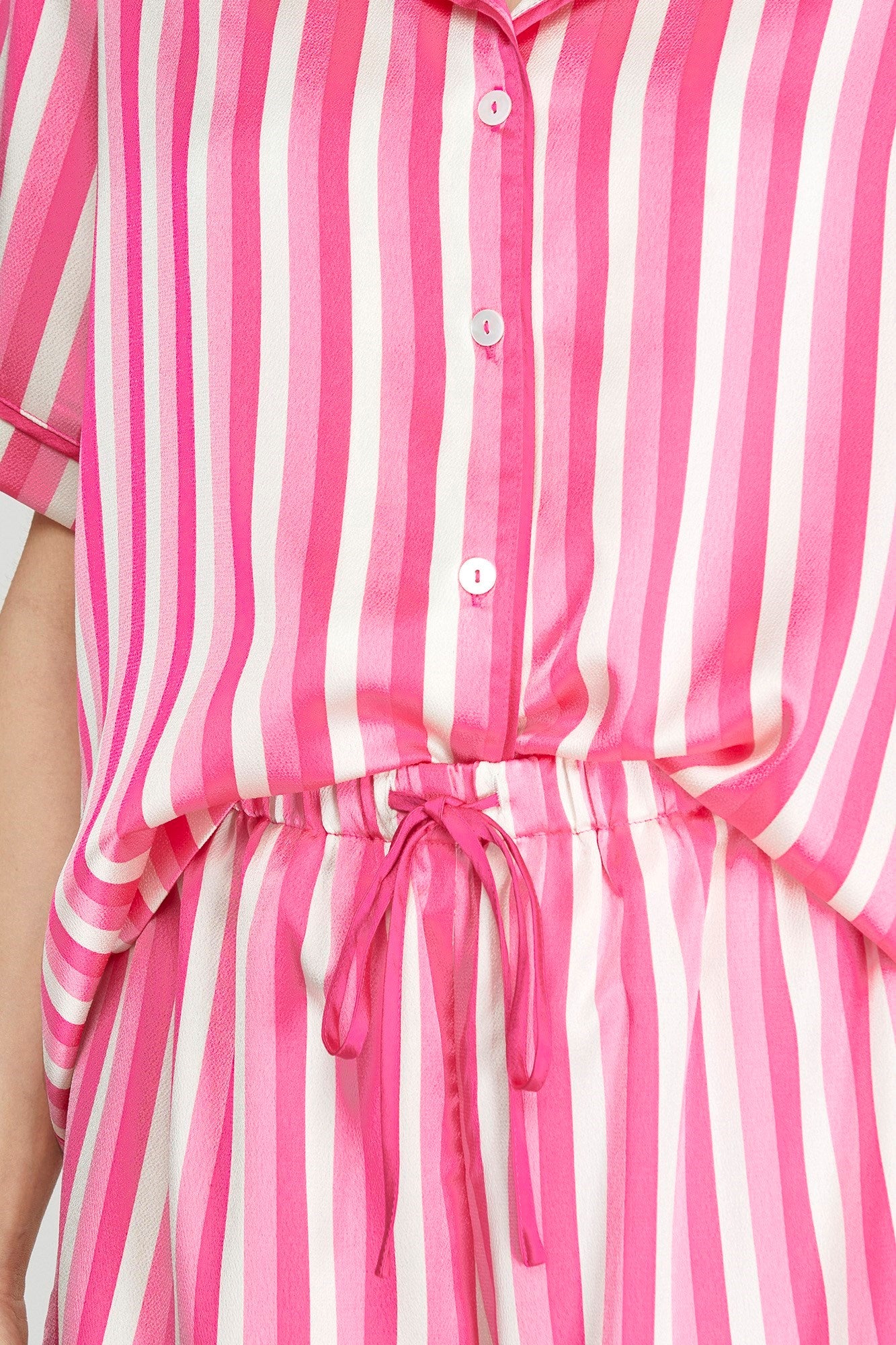 Pink Stripe Pajama Shorts Set