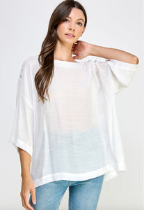 Oversized Top with Blousy Sleeves