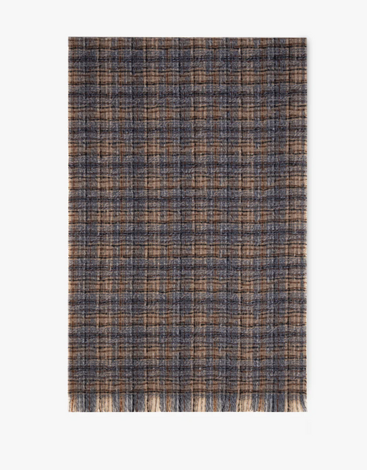 Soft Plaid Scarf in Camel