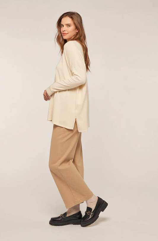 Super Soft Drop Shoulder Sweater in Ivory