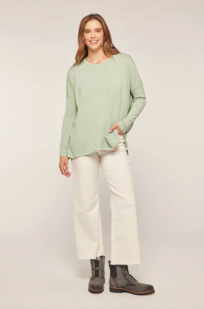 Super Soft Drop Shoulder Sweater in Quiet Wave