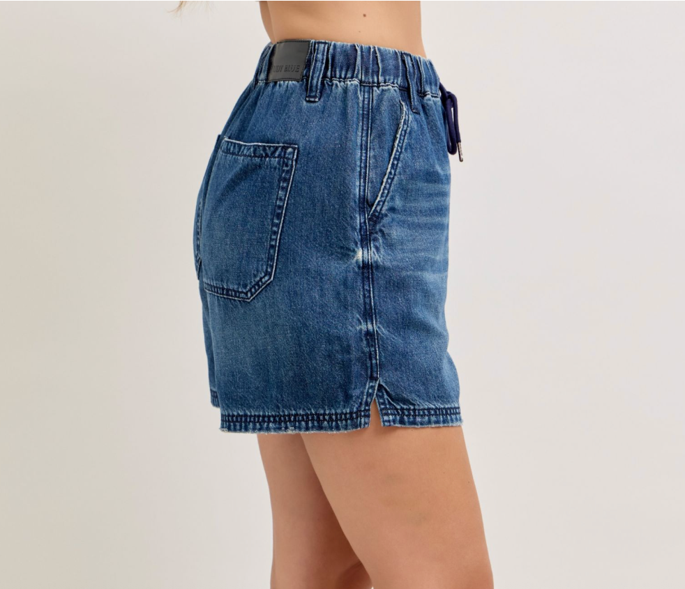 Judy Blue Dk. Blue Baggy Lightweight Shorts